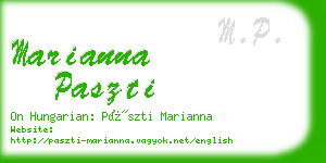 marianna paszti business card